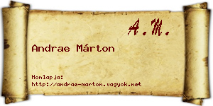 Andrae Márton névjegykártya